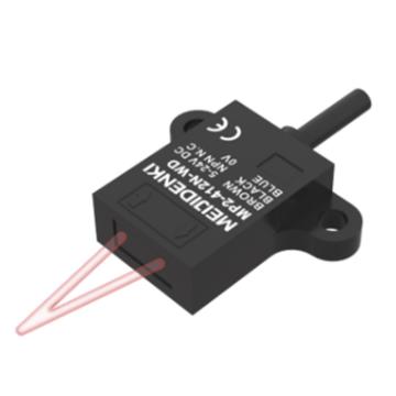 明治 扁平型光电传感器，MP2-412N-WL 漫反射（头部出光），线缆2m，检测距离：2.5-8mm，NPN（检测到物体灯灭），红外光 售卖规格：1个