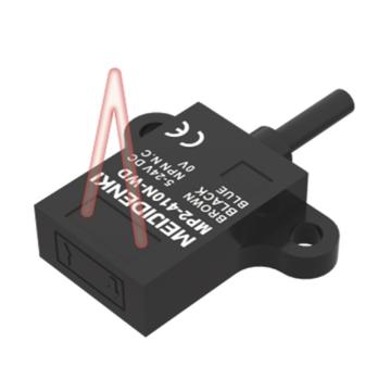 明治 扁平型光电传感器，MP2-410N-WD 漫反射（正面出光），线缆2m，检测距离：2.5-8mm，NPN（检测到物体灯亮），红外光 售卖规格：1个