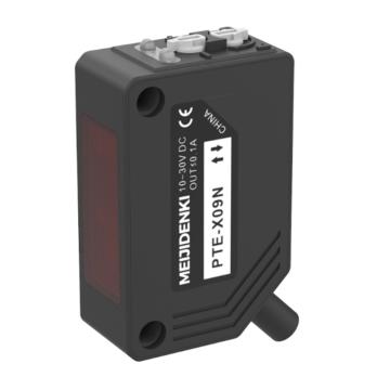 明治 方型光电传感器，PTE-X09P 限定反射，线缆2m，检测距离：5-140mm（可调节），PNP，红光，光斑尺寸：Φ9mm/140mm 售卖规格：1个
