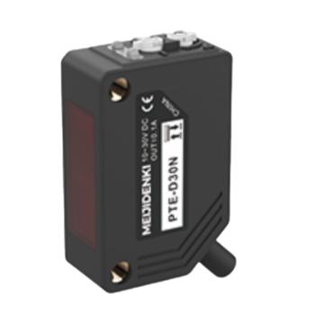 明治 方型光电传感器，PTE-D30P 漫反射，线缆2m，检测距离：10-300mm（可调节），PNP，红光，光斑尺寸：Φ16mm/300mm 售卖规格：1个