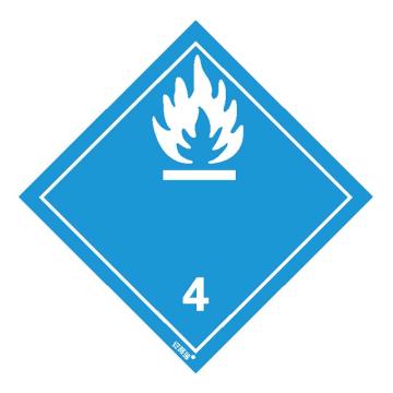 安赛瑞 危险品标识（遇水放出易燃气体的物质，4），10×10cm，39711 售卖规格：20片/包