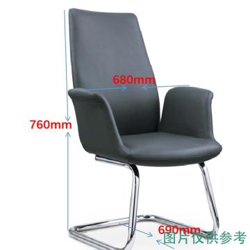 博比 椅子，/760×680×690mm，带扶手+弓形脚_黑色 会议椅西皮靠背椅 14553795-00 售卖规格：1个