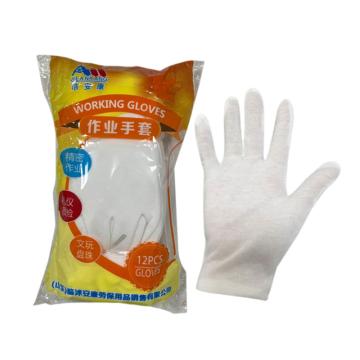 洁安康 棉手套，品管手套，薄款 品管手套，12副/打 售卖规格：1打