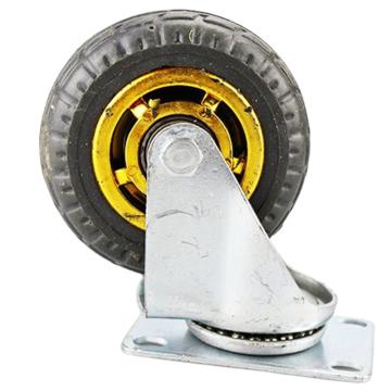 海斯迪克 工业橡胶脚轮，HKT-13 3寸万向轮轻型 轻音轮高弹平板车推车轮子【2只装】 售卖规格：2只/组