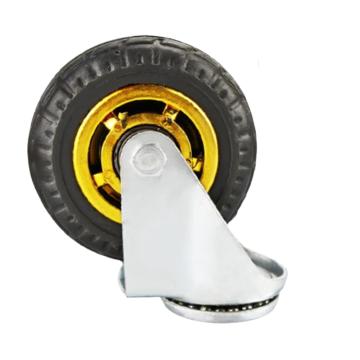 海斯迪克 工业橡胶脚轮，HKT-13 5寸万向轮轻型 轻音轮高弹平板车推车轮子【2只装】 售卖规格：2只/组