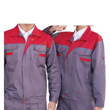 英格杰家 春秋长袖工作服套装，Z8801 灰身红肩 （下单备注尺码） 售卖规格：1套