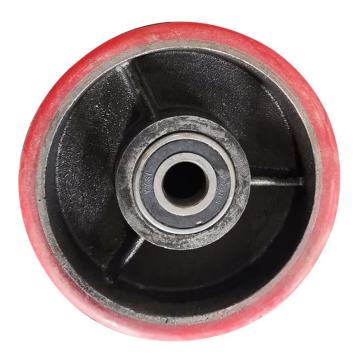 海斯迪克 工业重型聚氨酯脚轮，HKZL-17 6寸单配 铁芯聚酯脚轮 红色铁芯轱辘拖车手推车平板车轮子 售卖规格：1个