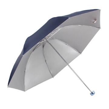天堂伞 防紫外线晴雨伞三折叠防晒男女银胶太阳伞，336T 银胶 藏青色 售卖规格：1把