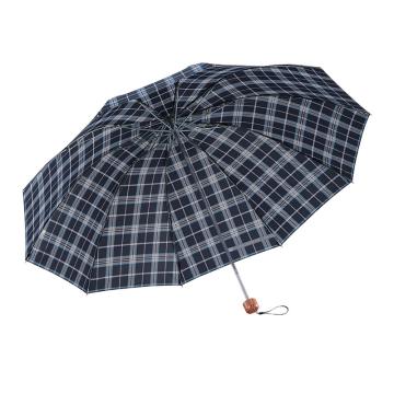 天堂伞 经典苏格兰风格子三折伞十骨加大晴雨伞，300T 随机色 售卖规格：1把