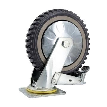 海斯迪克 风火轮，HKCL-700 8寸刹车轮 高强度聚氨酯脚轮重型工业烽火轮子 售卖规格：1个