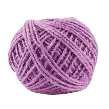 海斯迪克 手工编织彩色麻绳，H-234 紫色 直径约2mm，长度50m 售卖规格：1卷