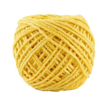 海斯迪克 手工编织彩色麻绳，H-234 黄色 直径约2mm，长度50m 售卖规格：1卷