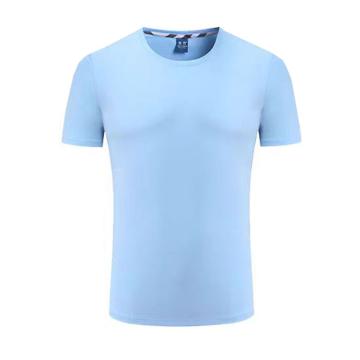 天意州 短袖T恤工作服 纯棉，TYZ-DX01 浅蓝色，XL 售卖规格：1件