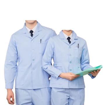 英格杰家 医护实验室涤棉白大褂，TL8015，蓝色 160-190，长袖套装 男款（无腰带）（下单备注尺码） 售卖规格：1套