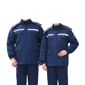 英格杰家 冬季加厚防静电棉衣反光条可拆卸工作服，H029，藏蓝色 165-190，上衣（下单备注尺码） 售卖规格：1件