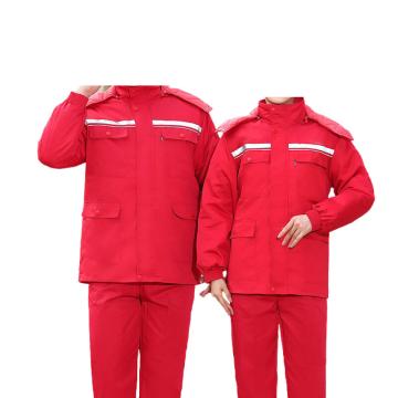 英格杰家 冬季加厚防静电棉衣反光条可拆卸工作服，H029，红色 165-190，上衣（下单备注尺码） 售卖规格：1件