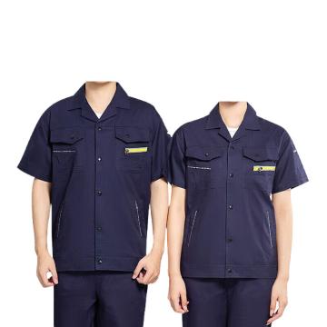 英格杰家 夏季短袖工程工作服套装，YGC-6006,藏蓝色 160-190（下单备注尺码） 售卖规格：1套