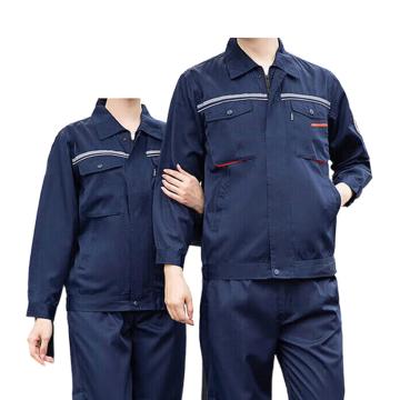 英格杰家 夏季防酸碱防静电工作服套装，TZS16X-3 160-190，B款深蓝色(夏款)（下单备注尺码） 售卖规格：1套