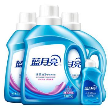 蓝月亮/BLUEMOON 洗衣液，薰衣草 深层洁净8.16斤 2kg+1kg×2+白兰80g 售卖规格：4套/套