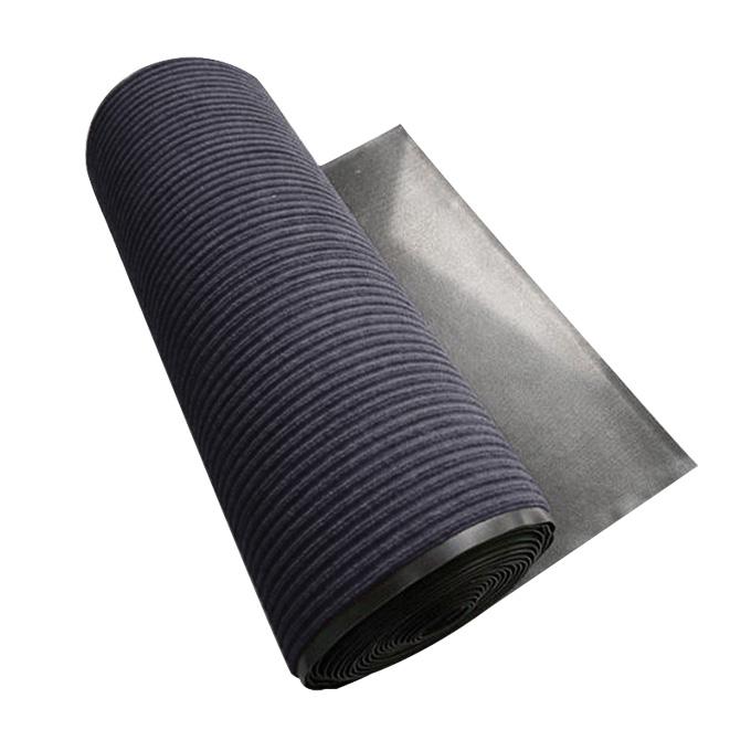 苏识 PVC复合绒面双条纹防滑地毯垫，J055，15×2m 灰色 厚约7mm 售卖规格：1卷