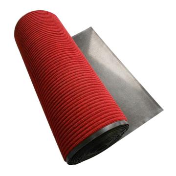 苏识 PVC复合绒面双条纹防滑地毯垫，J055，15×2m 酒红色 厚约7mm 售卖规格：1卷