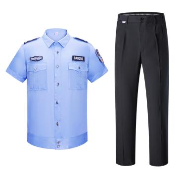 英格杰家 春夏季保安作训服制服可定制，JFBACY001+JFBAF003，蓝色短袖套装 160-190，（配标贴）下单备注尺码 售卖规格：1套