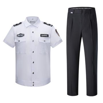 英格杰家 春夏季保安作训服制服可定制，JFBACY001+JFBAF003，白色短袖套装 160-190，（配标贴）下单备注尺码 售卖规格：1套