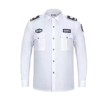 英格杰家 春夏季保安作训服制服可定制，JFBACY002，白色长袖 160-190，（配标贴）下单备注尺码 售卖规格：1件