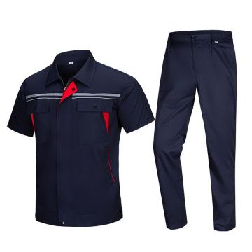 英格杰家 夏季工作服短袖男女套装可定制logo，GYJ6005，藏蓝色 160-190，下单备注尺码 售卖规格：1套