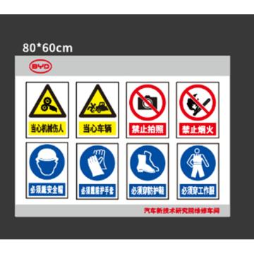 典亮 安全防护标识，5毫米透明亚克力背喷600*800mm 售卖规格：1块