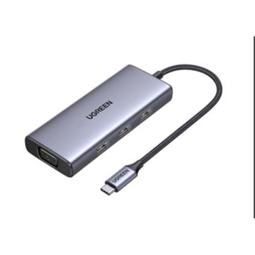 绿联 六合一扩展坞，极简款，USB-C 多功能扩展坞USB-C 转 HDMI + VGA + 3xUSB-A 3.0 +PD，25037