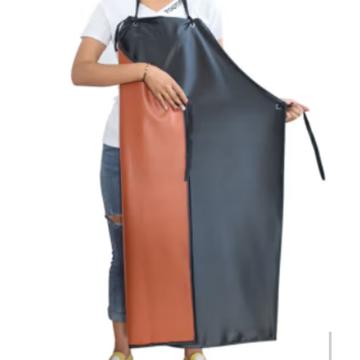久臻 防水防油耐酸碱围裙，双层耐油厨房加大加厚PVC无袖皮围裙 黑红复合，YZW01 售卖规格：1件