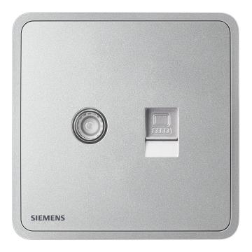 西门子/SIEMENS 电视+电脑(超5类)插座，5UH11353NC02 星辉银 睿绎 Zita系列 售卖规格：1个