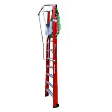 谦格 双侧人字形带轮可折叠平台工程登高爬梯，带护网JYT04钢 8步 梯宽88×平台高230cm 售卖规格：1个