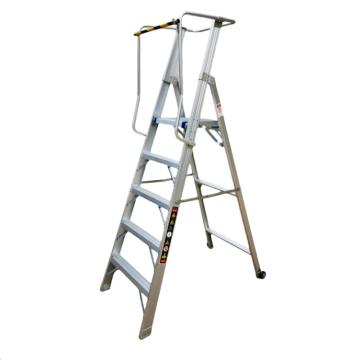 谦格 双侧人字形带轮可折叠平台工程登高爬梯，LJY04铝 5步 梯宽69×平台高145cm 售卖规格：1个