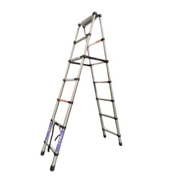 谦格 不锈钢可折叠伸缩型登高爬梯，人字梯HGT01 7+7步 A字高180×宽48cm 售卖规格：1个