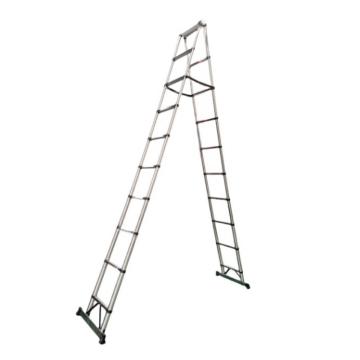 谦格 不锈钢可折叠伸缩型登高爬梯，人字梯HGT02 9+9步 A字高320×宽48cm 售卖规格：1个