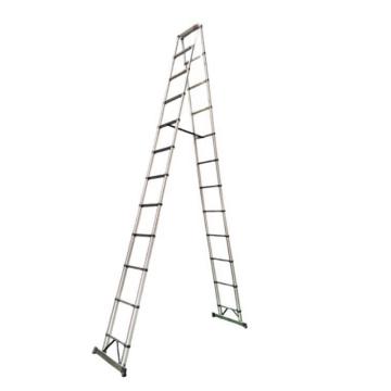 谦格 不锈钢可折叠伸缩型登高爬梯，人字梯HGT05 12+12步 A字高440×宽49cm 售卖规格：1个