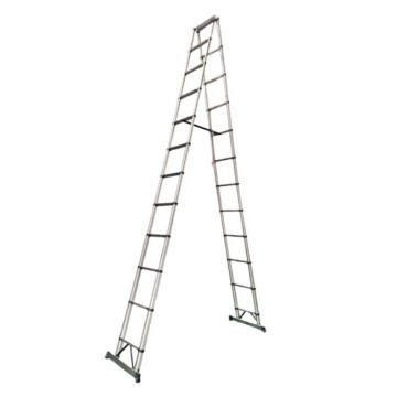 谦格 不锈钢可折叠伸缩型登高爬梯，人字梯HGT07 14+14步 A字高510×宽49cm 售卖规格：1个