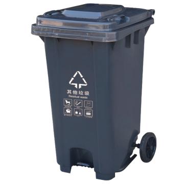 功成狮 两轮移动户外脚踏分类垃圾桶，GJRA0095 灰色120L(其他垃圾)可挂车 售卖规格：1个