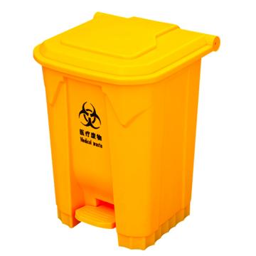 功成狮 脚踏式分类垃圾桶，GJRA0047 A款黄色50L（医疗废物） 售卖规格：1个