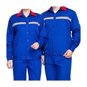 英格杰家 加油站同款反光条防静电服夏季工作服，LW6636186，宝蓝 长袖，160-190（下单备注尺码） 售卖规格：1套