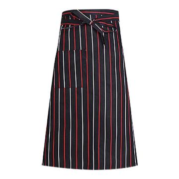 安赛瑞 厨师围裙，3F00146 单兜黑红白条，均码 售卖规格：1件