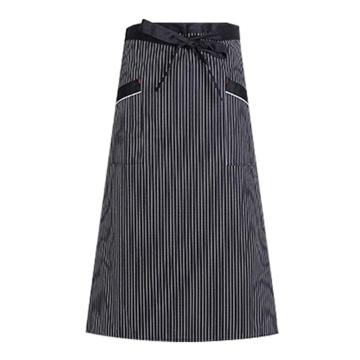 安赛瑞 厨师围裙，3F00148 双兜黑细条均码 售卖规格：1件