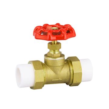 百普 PPR双活接铜截止阀 热熔，铜合金,DE20 截止阀 售卖规格：1台