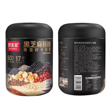 好麦多 冲饮谷物，黑芝麻核桃奇亚籽十谷粉 500g 售卖规格：1袋