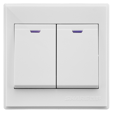 西野 明装开关，F4系列 二开双控 86*86mm 售卖规格：1只