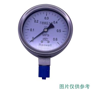 Raxwell 不锈钢压力表，RODT1228 Y－150BF0-10MPa,1.0级,NPT12,径向,不带边,304 售卖规格：1块