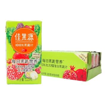 佳果源 100%红石榴复合果蔬汁，125g*36盒/箱 （一件代发） 售卖规格：1箱