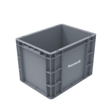 Raxwell EU系列灰色周转箱，RHSS4257 EU4633，尺寸(mm)：600×400×340 售卖规格：1个